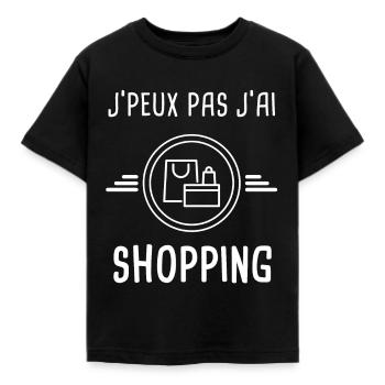shopping je peux pas j'ai shopping achateuse - T-shirt Enfant - noir - Devant - AI Model Kid Female (0cm)