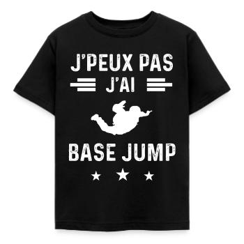 saut je peux pas j'ai base jump - T-shirt Enfant - noir - Devant - AI Model Kid Female (0cm)