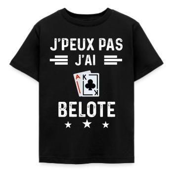 carte je peux pas j'ai belote cartes - T-shirt Enfant - noir - Devant - AI Model Kid Female (0cm)