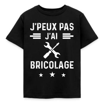 bricoleur je peux pas j'ai bricolage bricoler - T-shirt Enfant - noir - Devant - AI Model Kid Female (0cm)