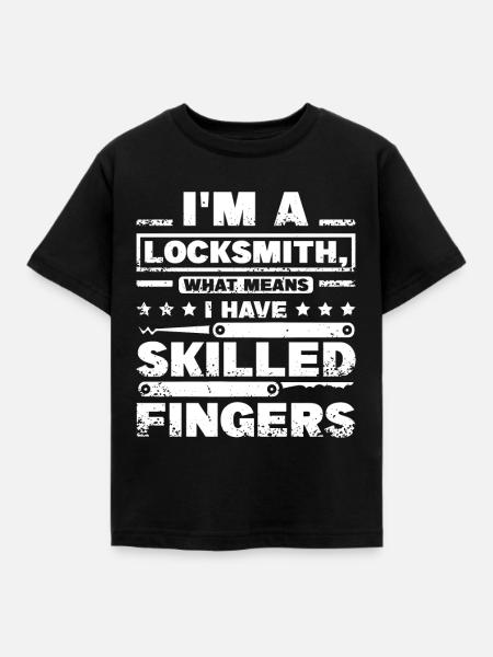 Skilled fingers locksmith - Kinder T-Shirt - Schwarz