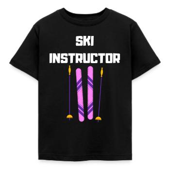 Ski Instructor - Kids' T-Shirt - black - Front - AI Model Kid Female (0cm)