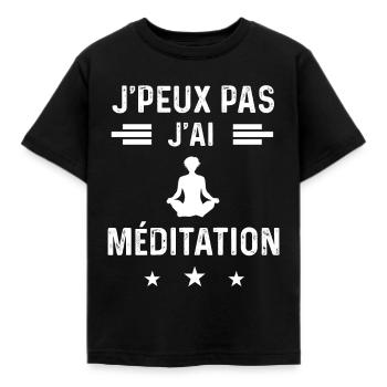relaxation je peux pas j'ai méditation - T-shirt Enfant - noir - Devant - AI Model Kid Female (0cm)