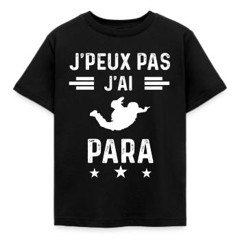 parachutiste je peux pas j'ai para - T-shirt Enfant - noir - Devant - AI Model Kid Female (0cm)