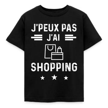 achateuse je peux pas j'ai shopping - T-shirt Enfant - noir - Devant - AI Model Kid Female (0cm)