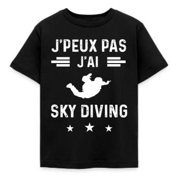 parachutisme je peux pas j'ai sky diving - T-shirt Enfant - noir - Devant - AI Model Kid Female (0cm)