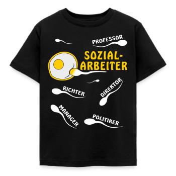 SOCIAL WORKER - Kids' T-Shirt - black - Front - AI Model Kid Female (0cm)