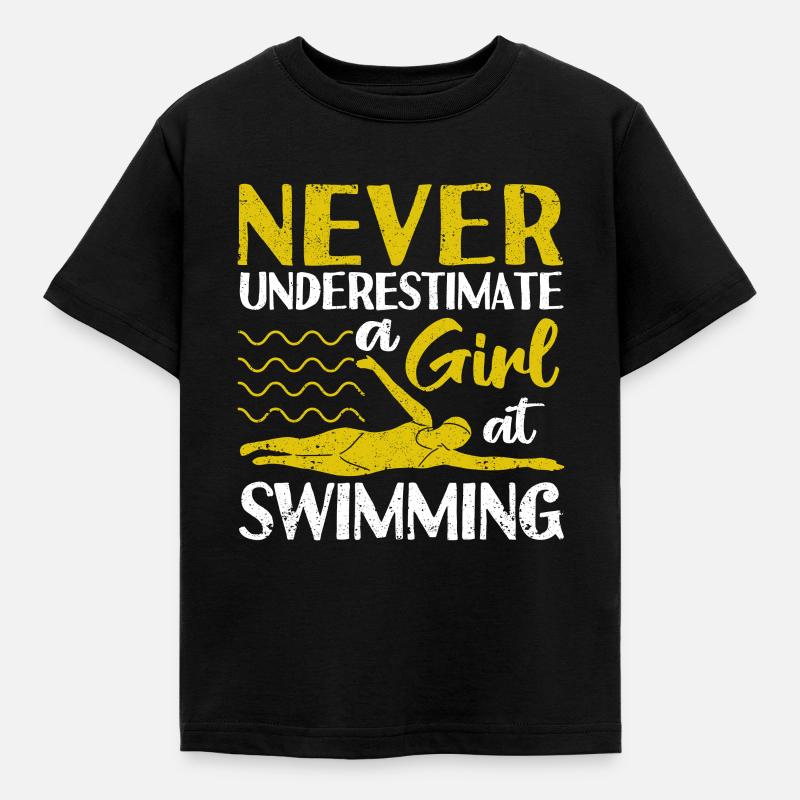 Rettungsschwimmerin Unterschätzen Sie niemals ein - Kinder T-Shirt - Schwarz