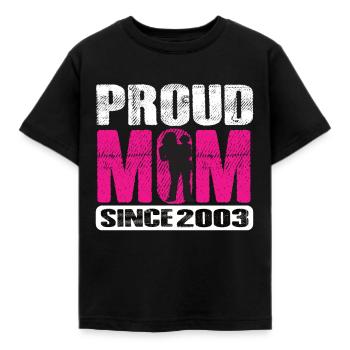 Proud Mom Since 2003 - Kids' T-Shirt - black - Front - AI Model Kid Female (0cm)