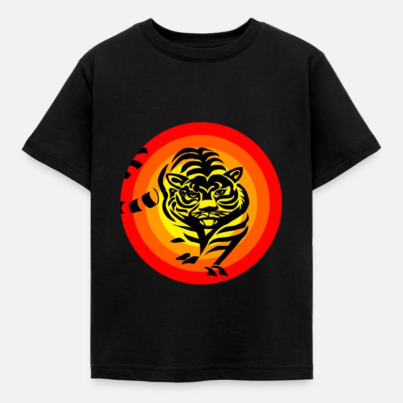 Tiger - Kinder T-Shirt - Schwarz