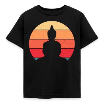 Vintage Buddha Buddhism For Buddhism Enthusiast - Kinder T-Shirt - Schwarz - Vorne - AI Model Kid Female (0cm)