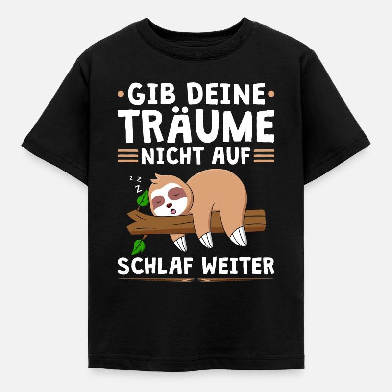 Faultier Schlaf Weiter Sloth Langschläfer - Kinder T-Shirt - Schwarz