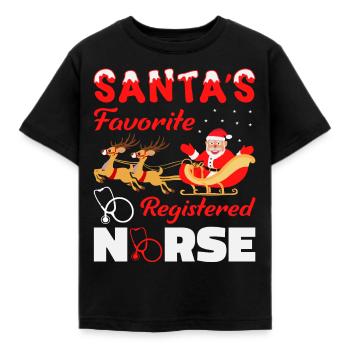 Santas Favorite Nurse outfit - Kinder T-Shirt - Schwarz - Vorne - AI Model Kid Female (0cm)