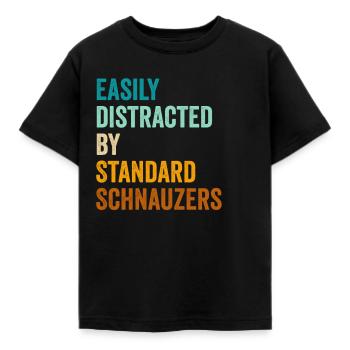 Facilement distrait par les schnauzers standard - T-shirt Enfant - noir - Devant - AI Model Kid Female (0cm)