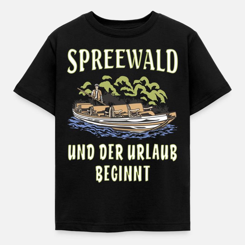 SPREEWALD UND DER URLAUB BEGINNT - Kinder T-Shirt - Schwarz