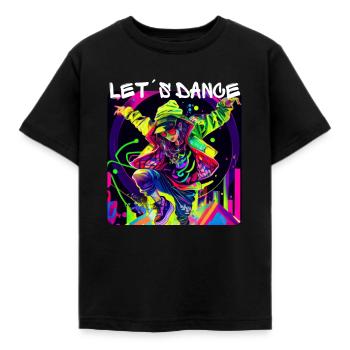 Frau in Graffiti-Look tanzt in Disco 1 - Kinder T-Shirt - Schwarz - Vorne - AI Model Kid Female (0cm)