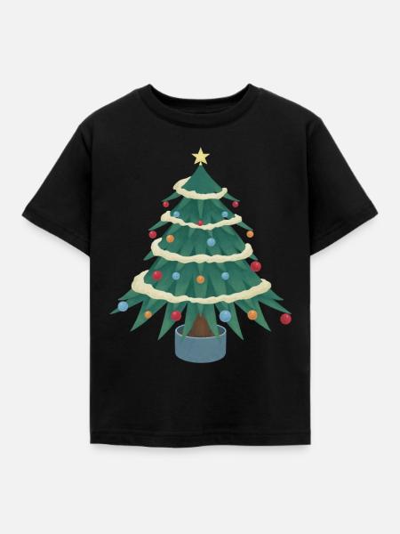 Christbaum - Kinder T-Shirt - Schwarz