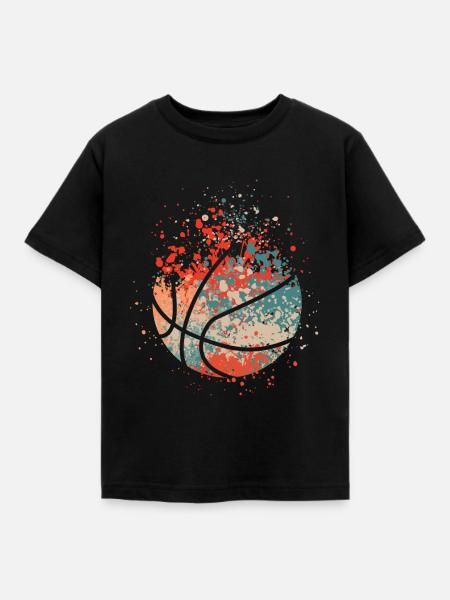 Basketball splash - Kinder T-Shirt - Schwarz