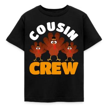Cousin Crew - Kinder T-Shirt - Schwarz - Vorne - AI Model Kid Female (0cm)