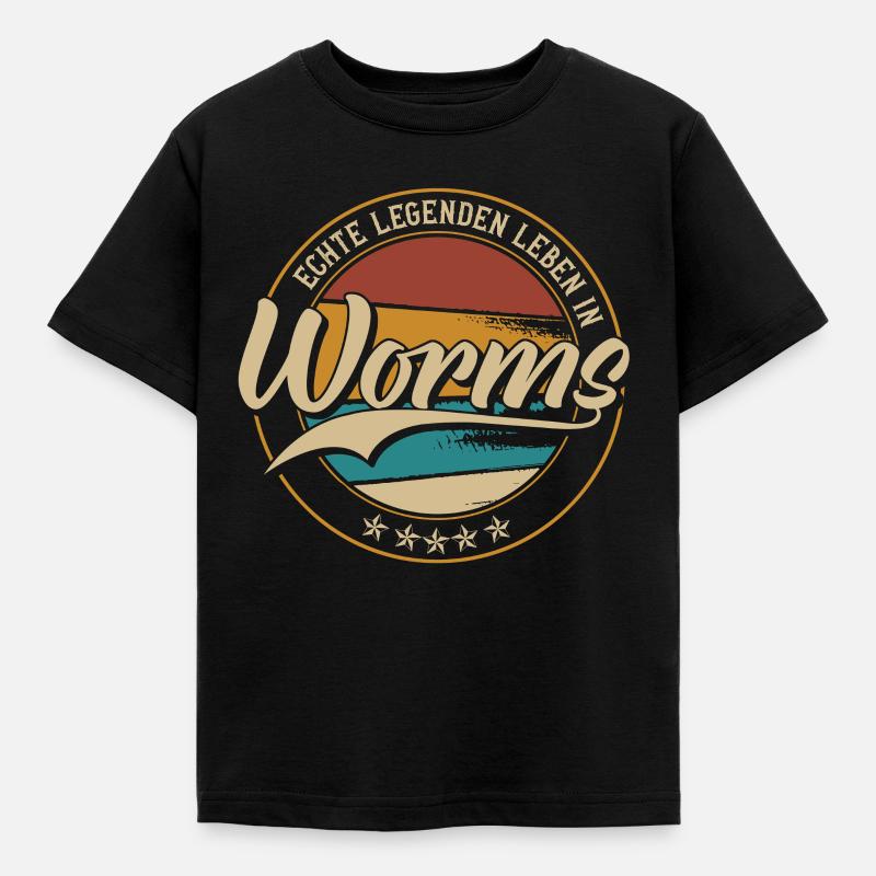 Worms Echte Legenden leben in Wormser - Kinder T-Shirt - Schwarz