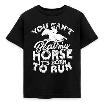 pferderennen pferd reiten pferde reiter geschenk g - Kinder T-Shirt - Schwarz - Vorne - AI Model Kid Female (0cm)