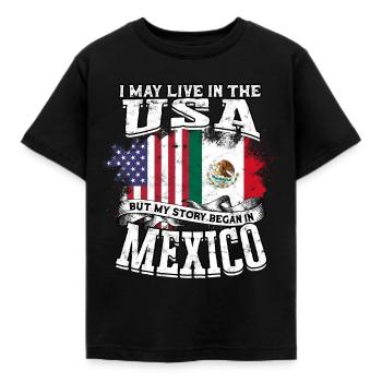 usa amerika einwanderer us bürger amerikanische fl - Kinder T-Shirt - Schwarz - Vorne - AI Model Kid Female (0cm)