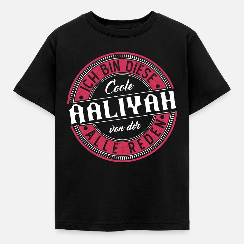 Aaliyah Geschenkidee Geschenk Geburtstag - Kinder T-Shirt - Schwarz