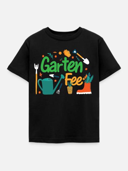 Gartenfee Garten Fee Gärtnerin Hobbygärtnerin - Kinder T-Shirt - Schwarz