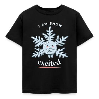 Je suis excitée par la neige mignon drôle neige dessins d’hiver - T-shirt Enfant - noir - Devant - AI Model Kid Female (0cm)