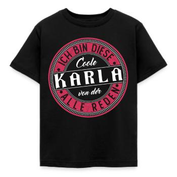 Karla Geschenkidee Geschenk Geburtstag - Kinder T-Shirt - Schwarz - Vorne - AI Model Kid Female (0cm)