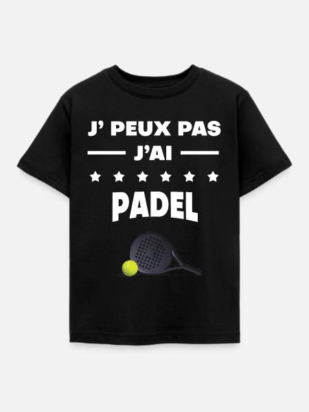 Je peux pas j'ai padel raquette - T-shirt Enfant - noir