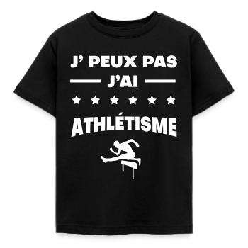 Je peux pas j'ai athlétisme cadeau athlétisme - T-shirt Enfant - noir - Devant - AI Model Kid Female (0cm)