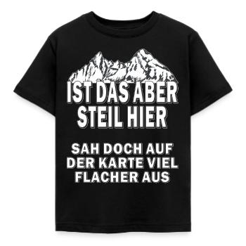 WANDERN IST DAS ABER STEIL - Kinder T-Shirt - Schwarz - Vorne - AI Model Kid Female (0cm)