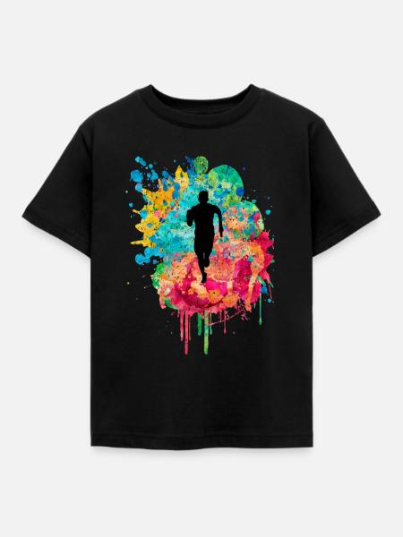 Jogging und Laufen - Kinder T-Shirt - Schwarz