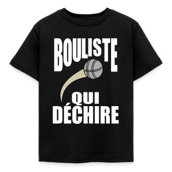 Cadeau Pétanque Homme - Bouliste qui déchire - T-shirt Enfant - noir - Devant - AI Model Kid Female (0cm)