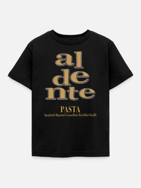 aldente PASTA - Kinder T-Shirt - Schwarz