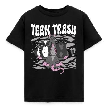 Team Trash - Kids' T-Shirt - black - Front - AI Model Kid Female (0cm)