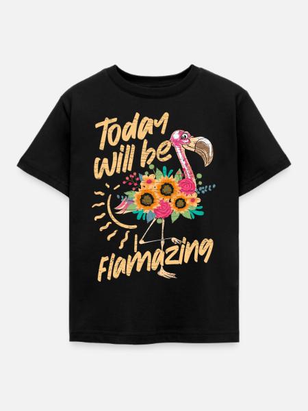 Flamingo Kostüm - Kinder T-Shirt - Schwarz