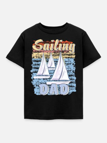 BOOTE SAILING DAD - Kinder T-Shirt - Schwarz