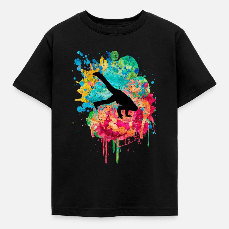 Breakdance Breakdancer PopArt - Kids' T-Shirt - black