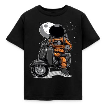 Astronaut Scooter Space Moon - Kids' T-Shirt - black - Front - AI Model Kid Female (0cm)