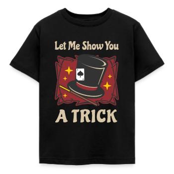 Magier Kostüm Zaubertrick Retro Show Zauberer - Kinder T-Shirt - Schwarz - Vorne - AI Model Kid Female (0cm)