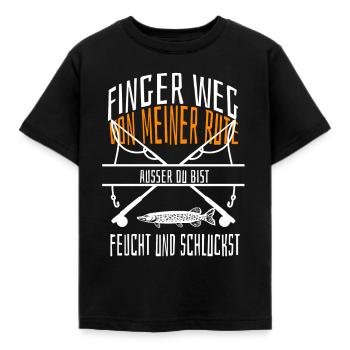 Finger weg von meiner Rute außer du bist feuch. - Kinder T-Shirt - Schwarz - Vorne - AI Model Kid Female (0cm)