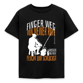 Finger weg von meiner Rute außer du bist feucht. - Kinder T-Shirt - Schwarz - Vorne - AI Model Kid Female (0cm)