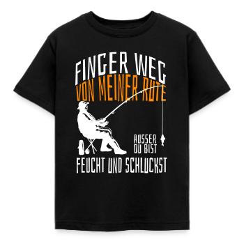 Finger weg von meiner Rute außer du bist feucht. - Kinder T-Shirt - Schwarz - Vorne - AI Model Kid Female (0cm)