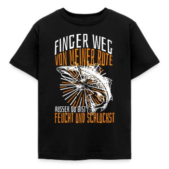 Finger weg von meiner Rute außer du bist feucht. - Kinder T-Shirt - Schwarz - Vorne - AI Model Kid Female (0cm)