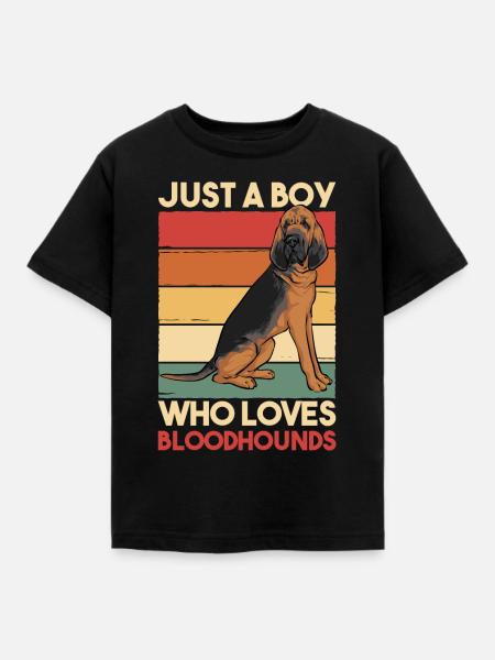 Bloodhound Hund Bluthund - Kinder T-Shirt - Schwarz