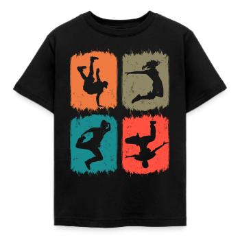 Retro Dancer Hip-Hop Breakdance Teacher - Kinder T-Shirt - Schwarz - Vorne - AI Model Kid Female (0cm)