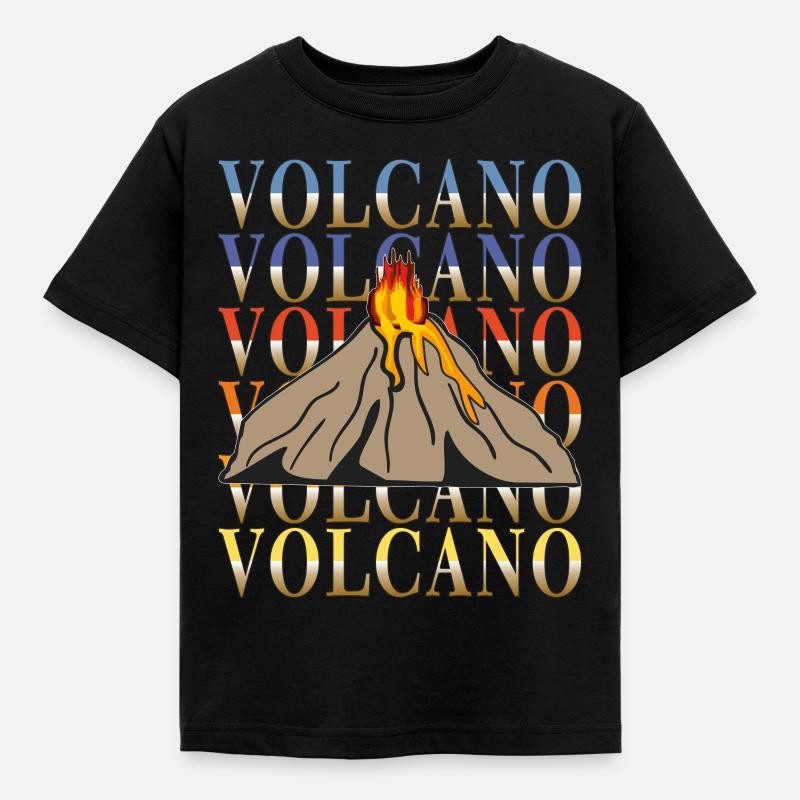 VOLCANO - Kinder T-Shirt - Schwarz