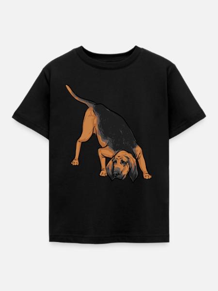 Bloodhound Hund Bluthund - Kinder T-Shirt - Schwarz